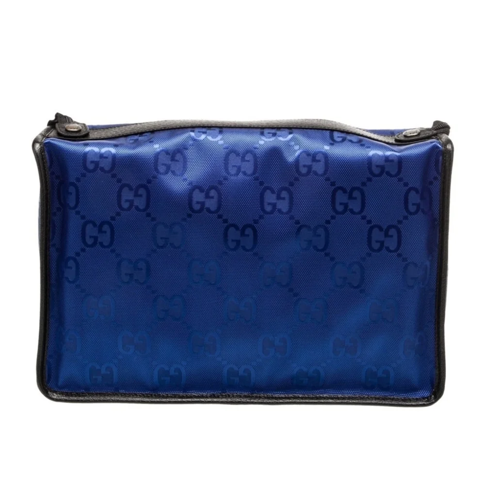 Authentic Gucci Royal Blue Travel Bag with GG Monogram Design